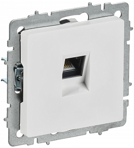 BRITE Розетка компьютерная RJ45 кат.6 РК11-БрАБ арктический белый IEK